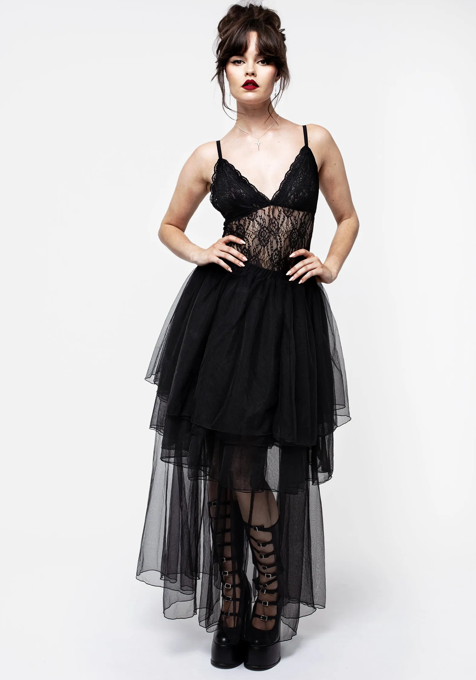Headhunter Layered Tulle Maxi Skirt sold by Disturbia