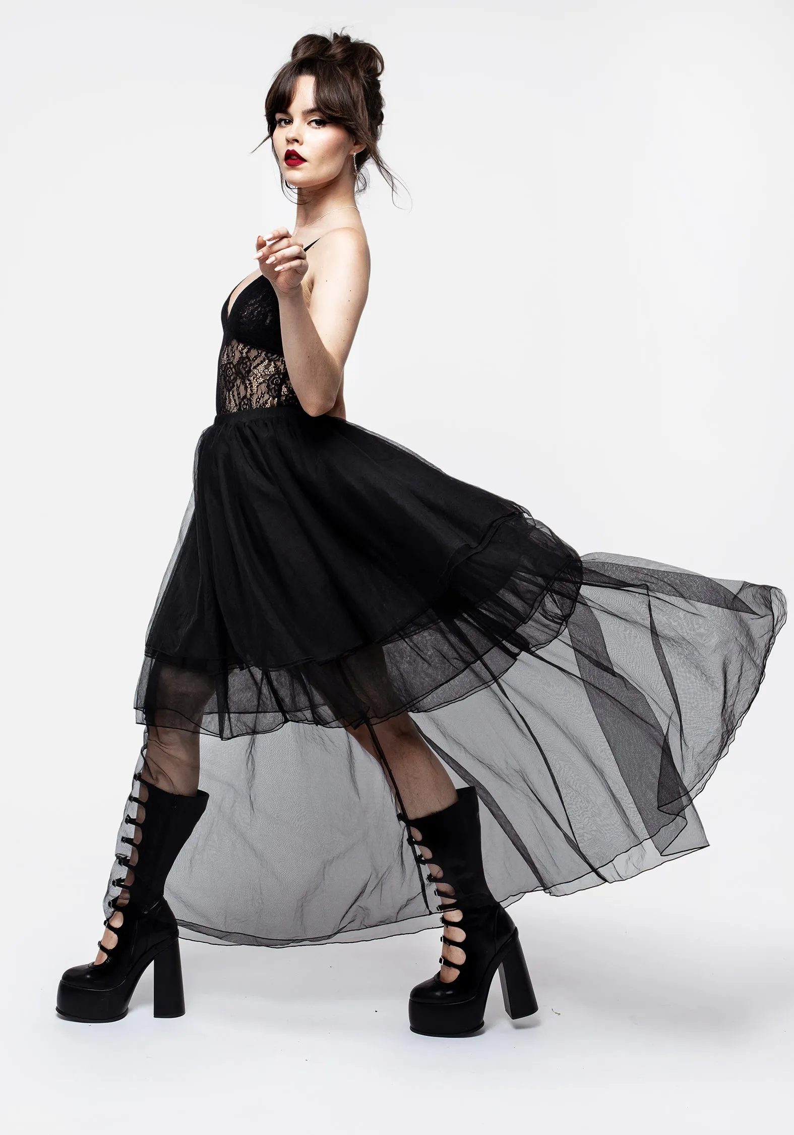 Headhunter Layered Tulle Maxi Skirt sold by Disturbia product image thumbnail 4