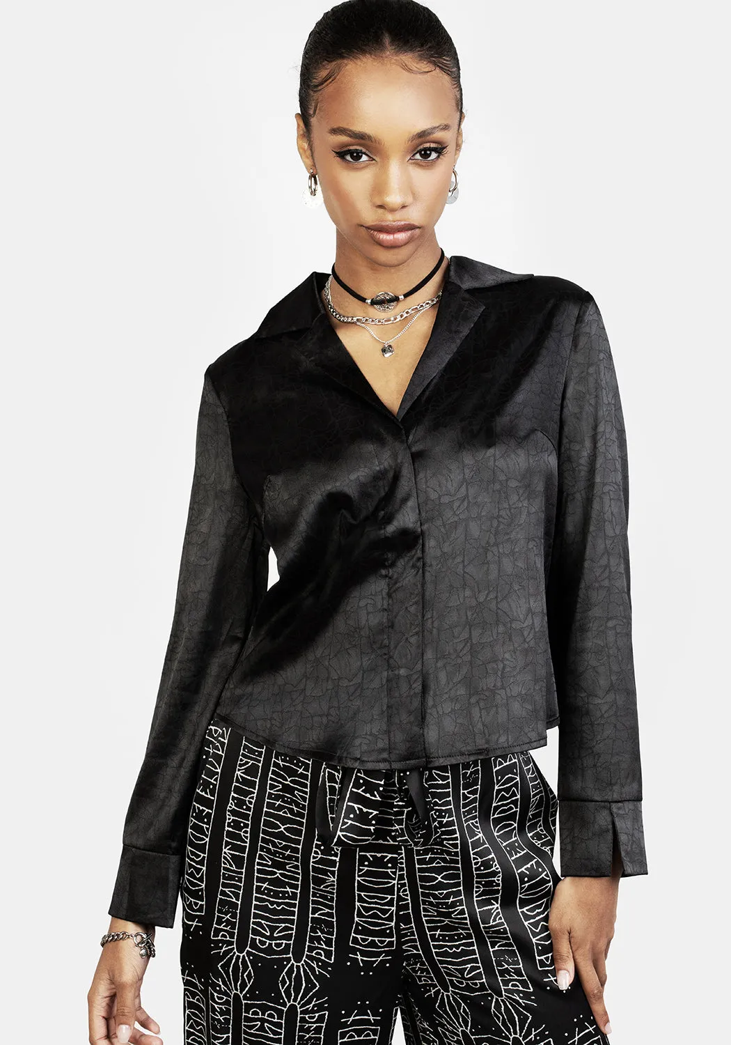 CATHEDRA SATIN JACQUARD SHIRT sold by Disturbia product image thumbnail 2
