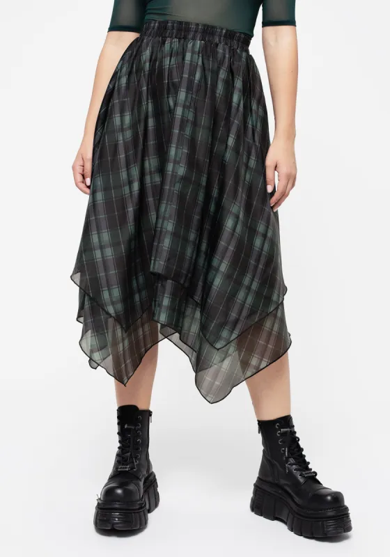 Checkmate Layered Organza Handkerchief Hem Skirt sold by Disturbia