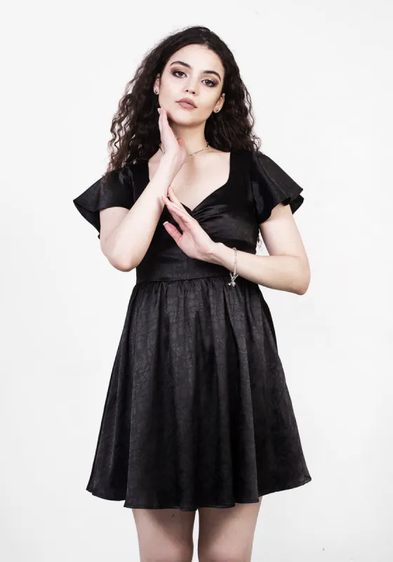 DORIAN FIT AND FLARE SATIN MINI DRESS sold by Disturbia
