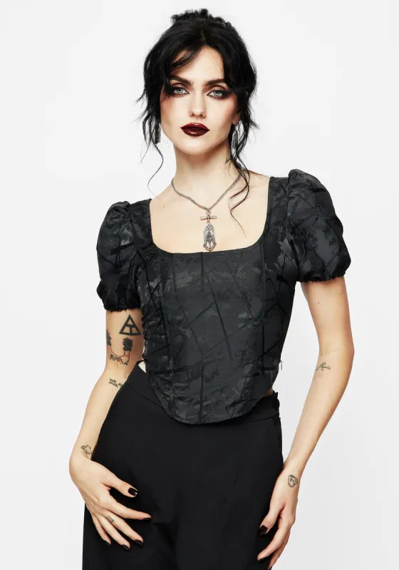 Chatelaine Puff Sleeve Corset Top sold by Disturbia