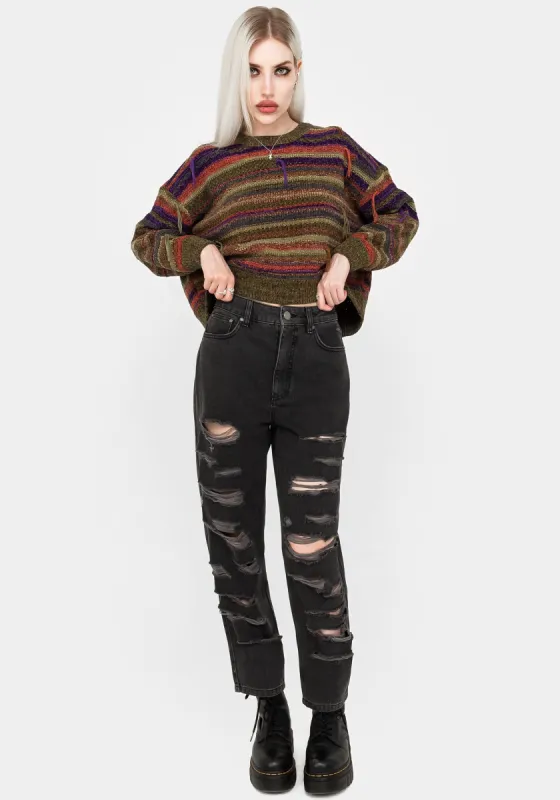 Mortmoth Destroyed Mom Jeans sold by Disturbia