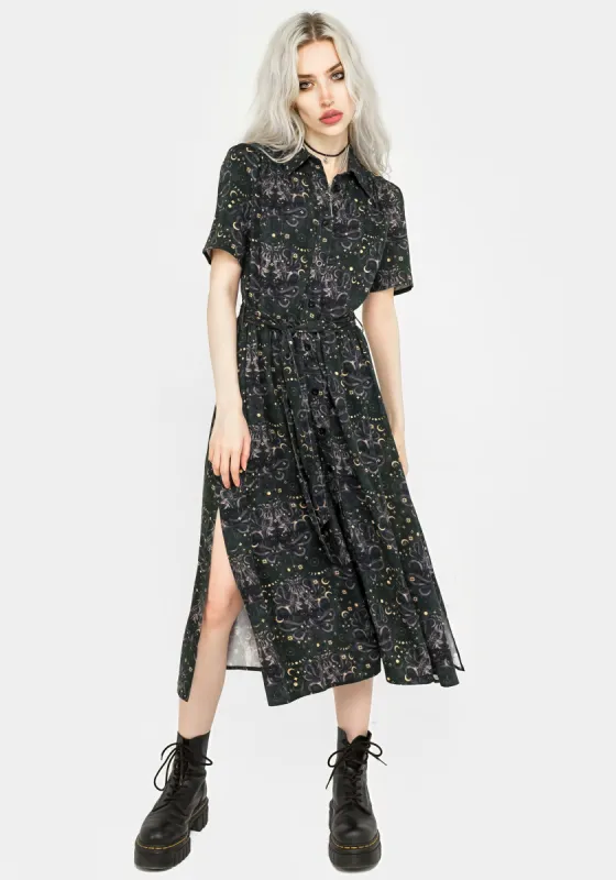 Cailleach Midi Shirt Dress sold by Disturbia