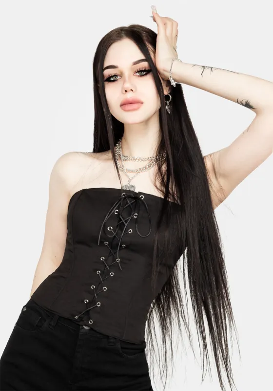 MORTICIA LACE-UP CORSET sold by Disturbia