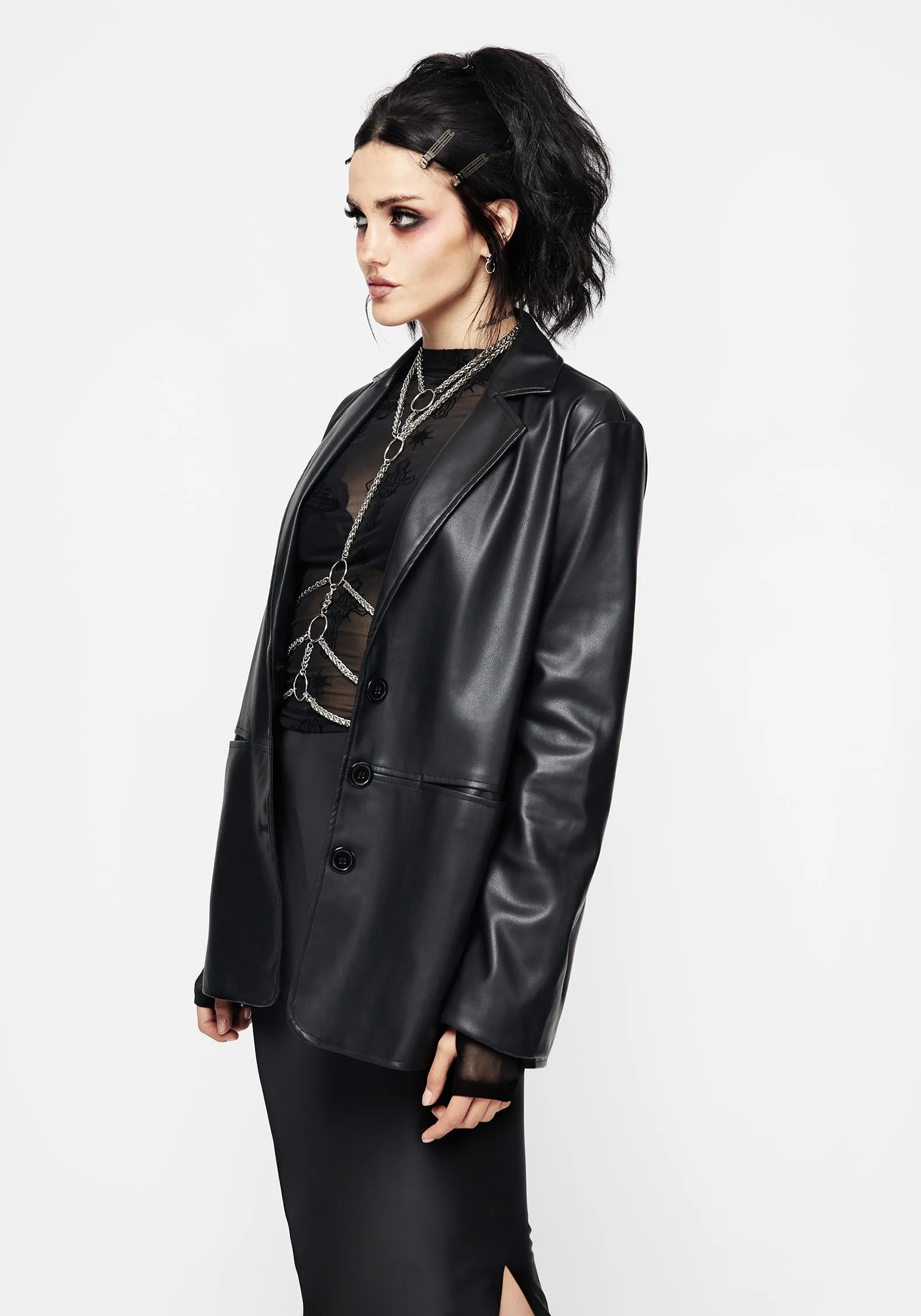 Oracle Faux Leather Blazer sold by Disturbia product image thumbnail 5