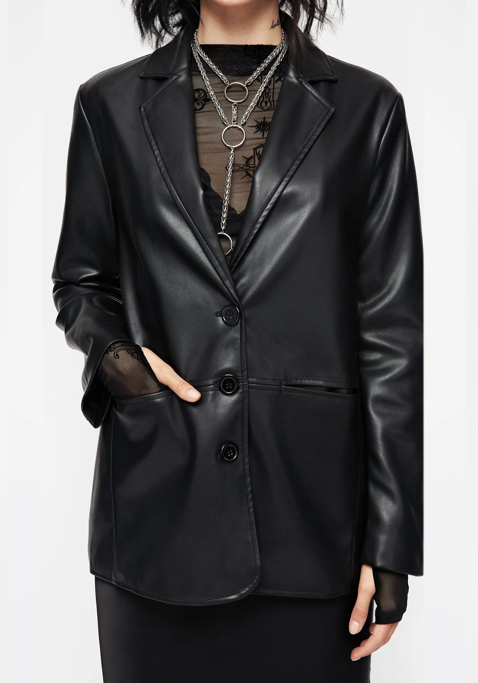 Oracle Faux Leather Blazer sold by Disturbia product image thumbnail 2