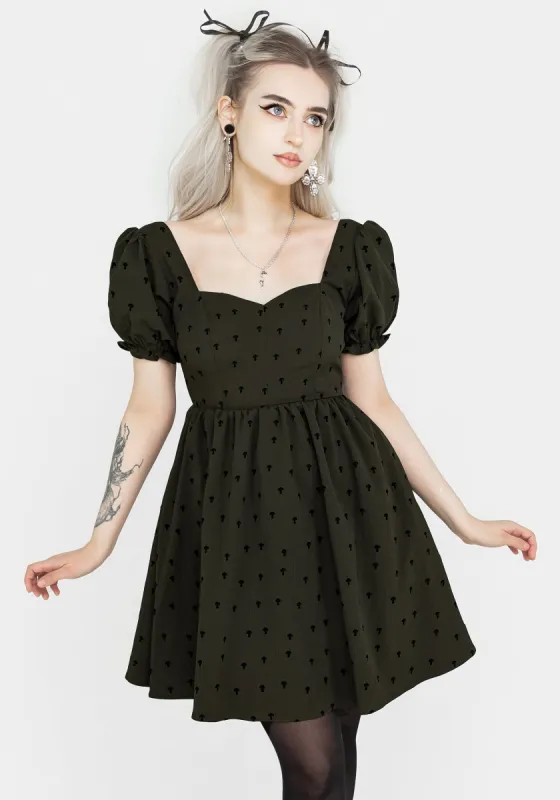 Chanterelle Velour Puff Sleeve Mini Dress sold by Disturbia