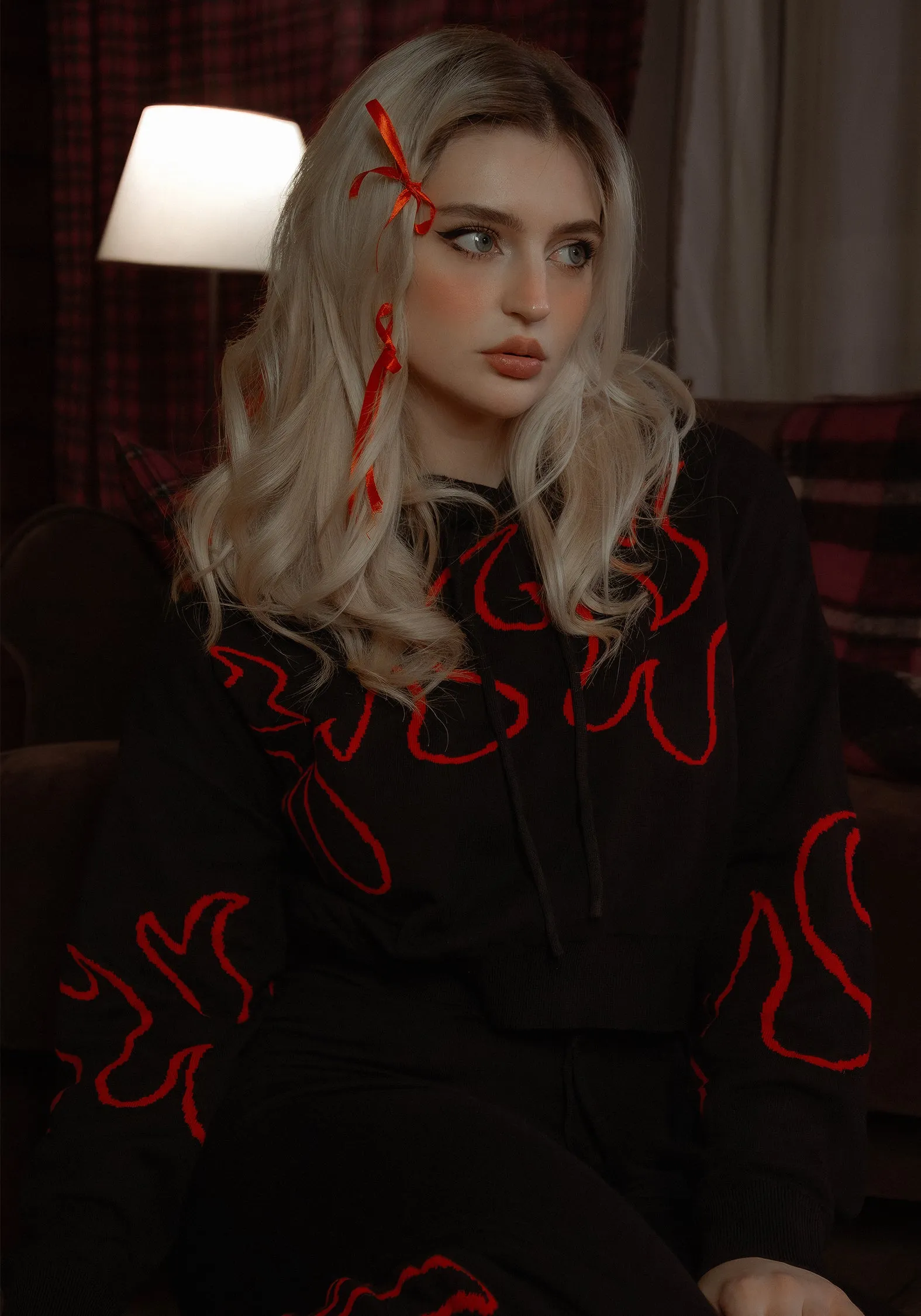 Blaze Crop Knit Hoody sold by Disturbia product image thumbnail 4