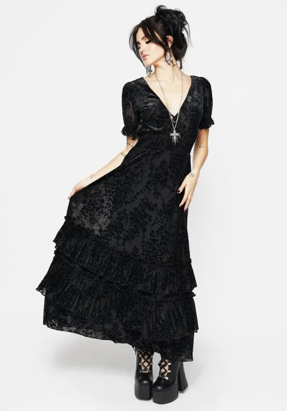 Lilias Devoré Tiered Maxi Dress sold by Disturbia