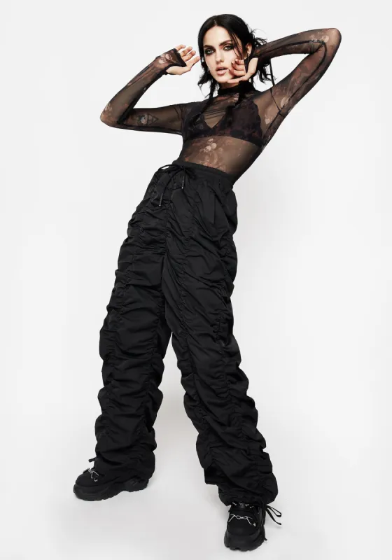 Shockwork Ruched Wide Leg Trousers sold by Disturbia