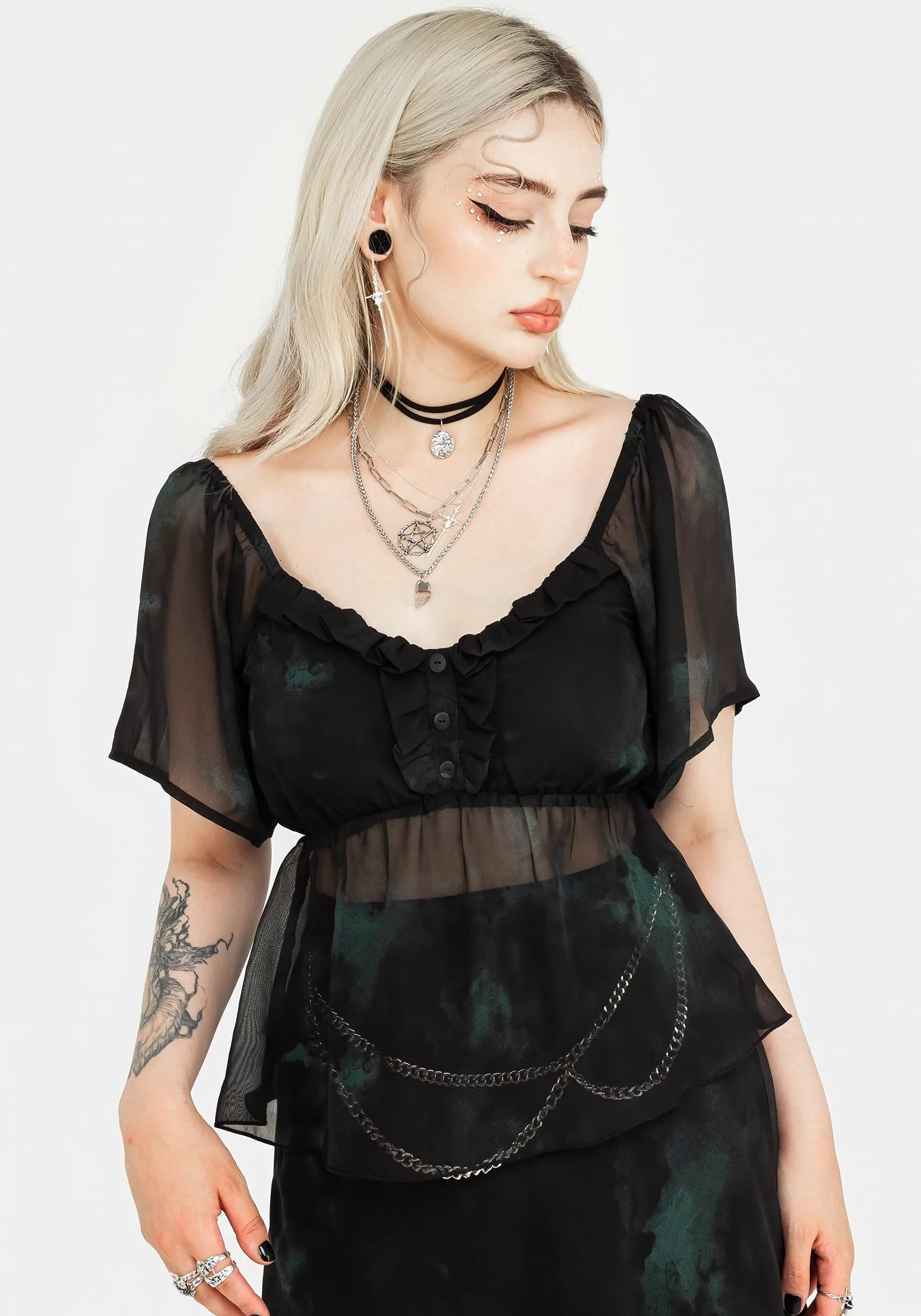 Lichen Chiffon Top sold by Disturbia product image thumbnail 4