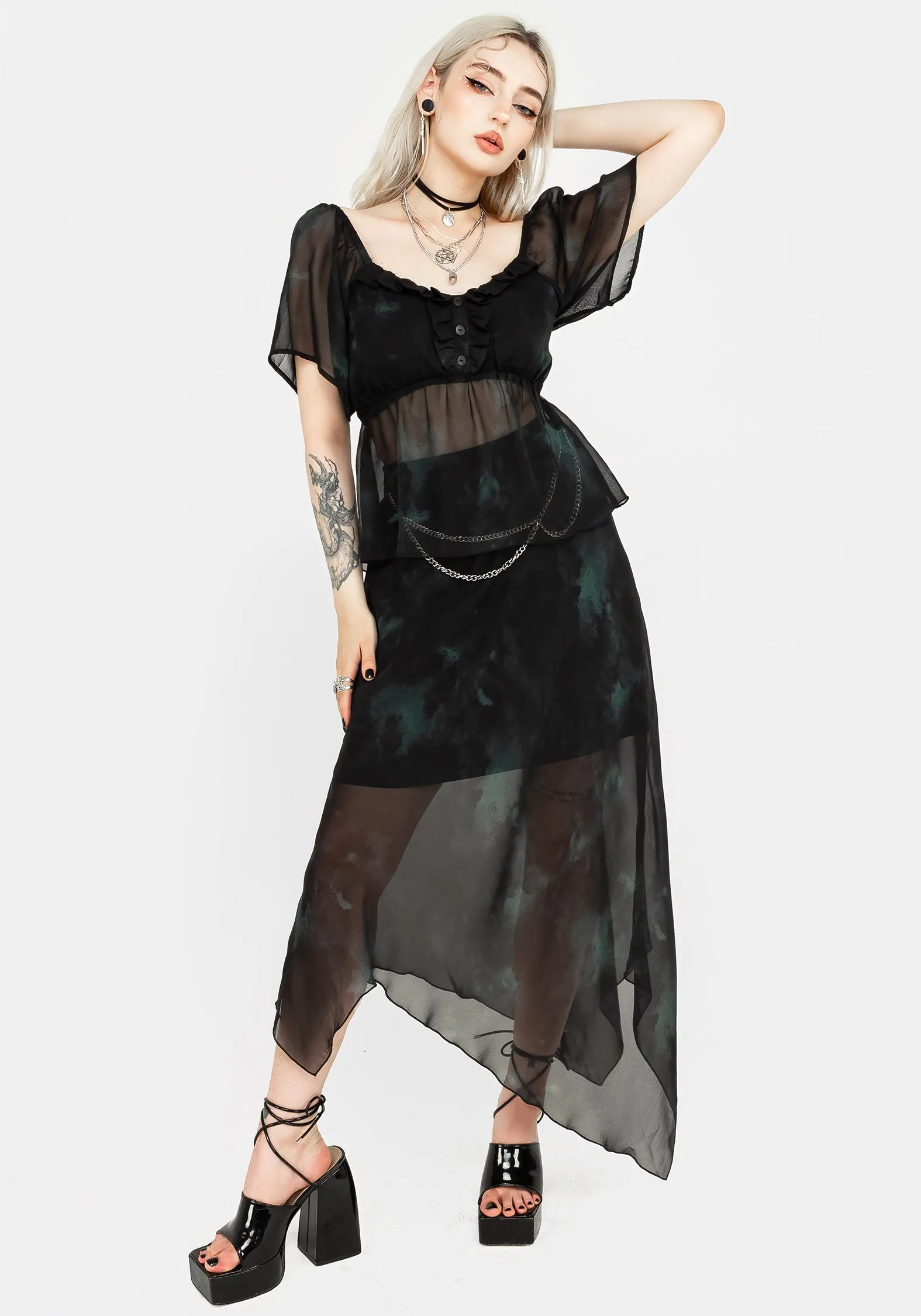 Lichen Chiffon Top sold by Disturbia product image thumbnail 5