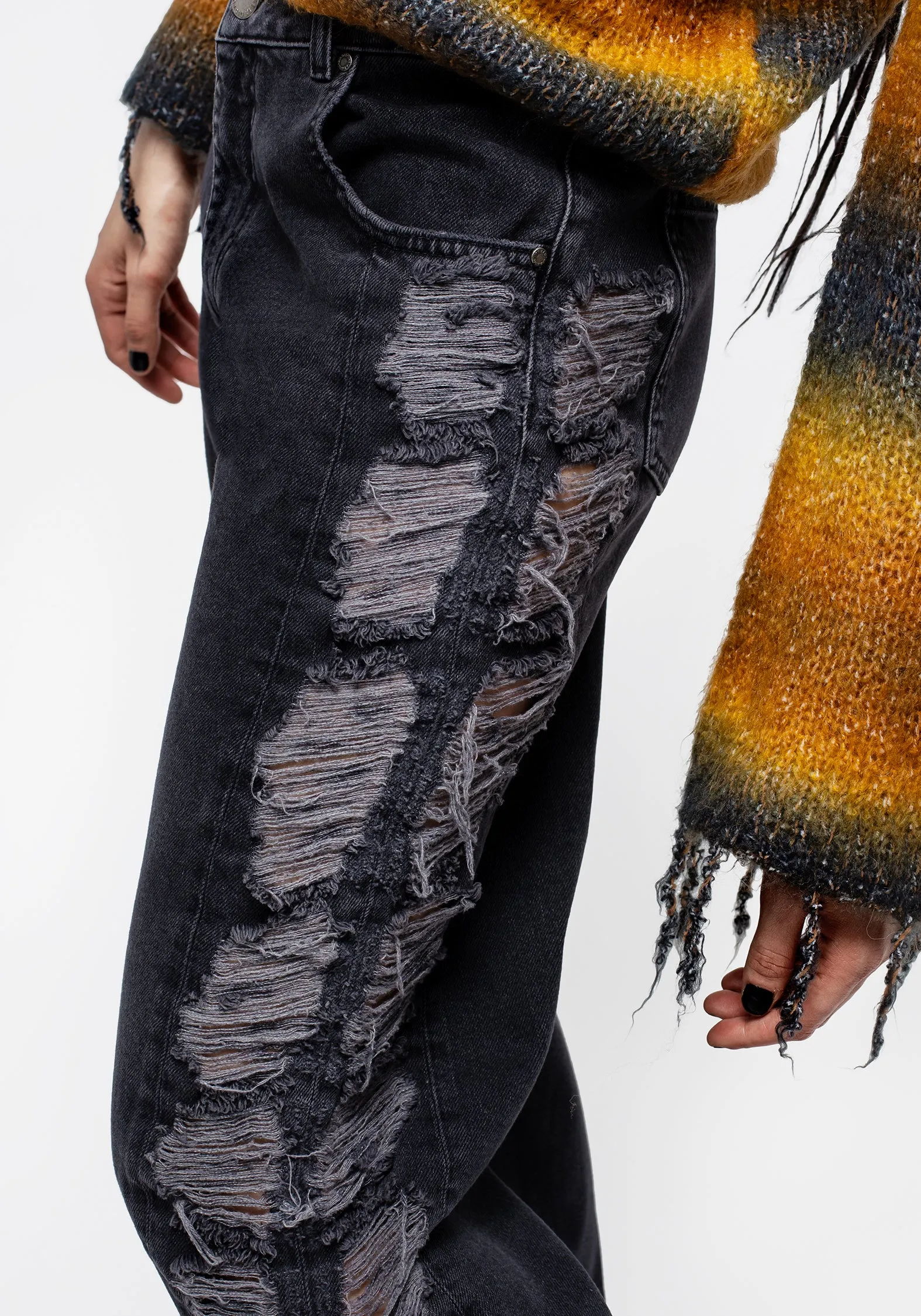 Fray Wide Leg Jeans sold by Disturbia product image thumbnail 2