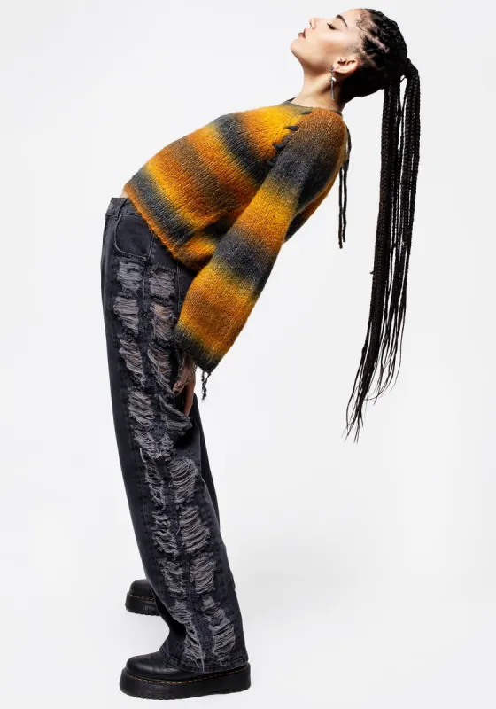 Fray Wide Leg Jeans sold by Disturbia