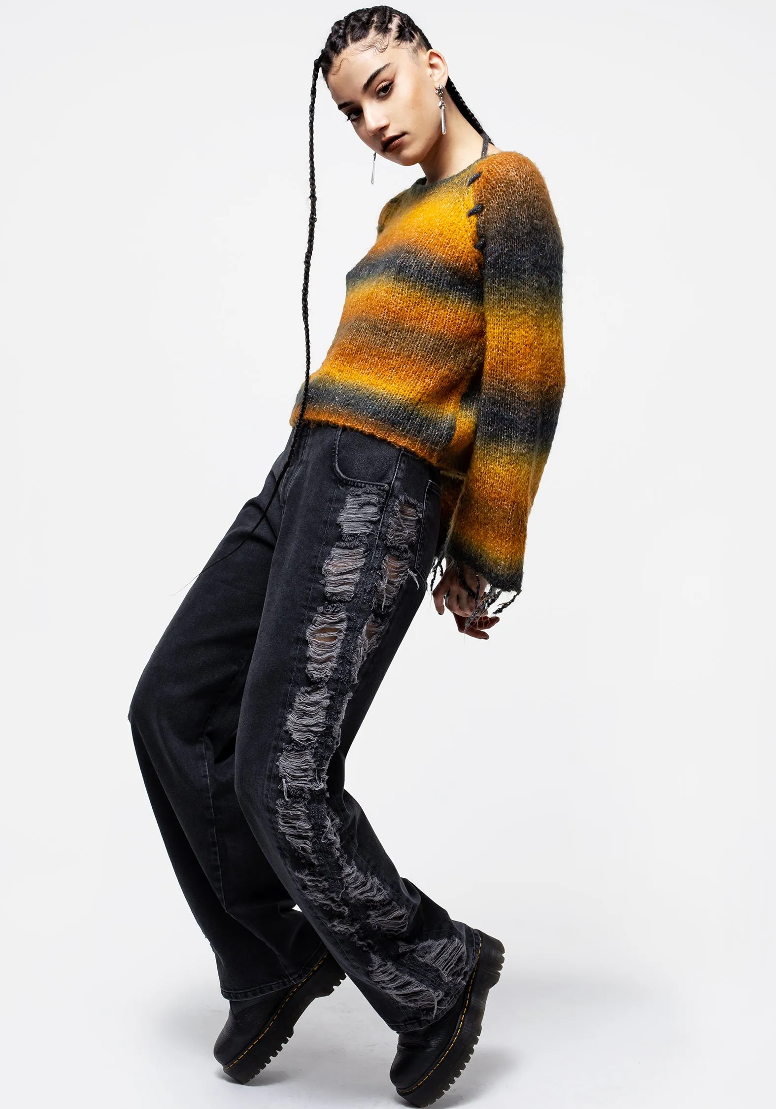 Fray Wide Leg Jeans sold by Disturbia product image thumbnail 5