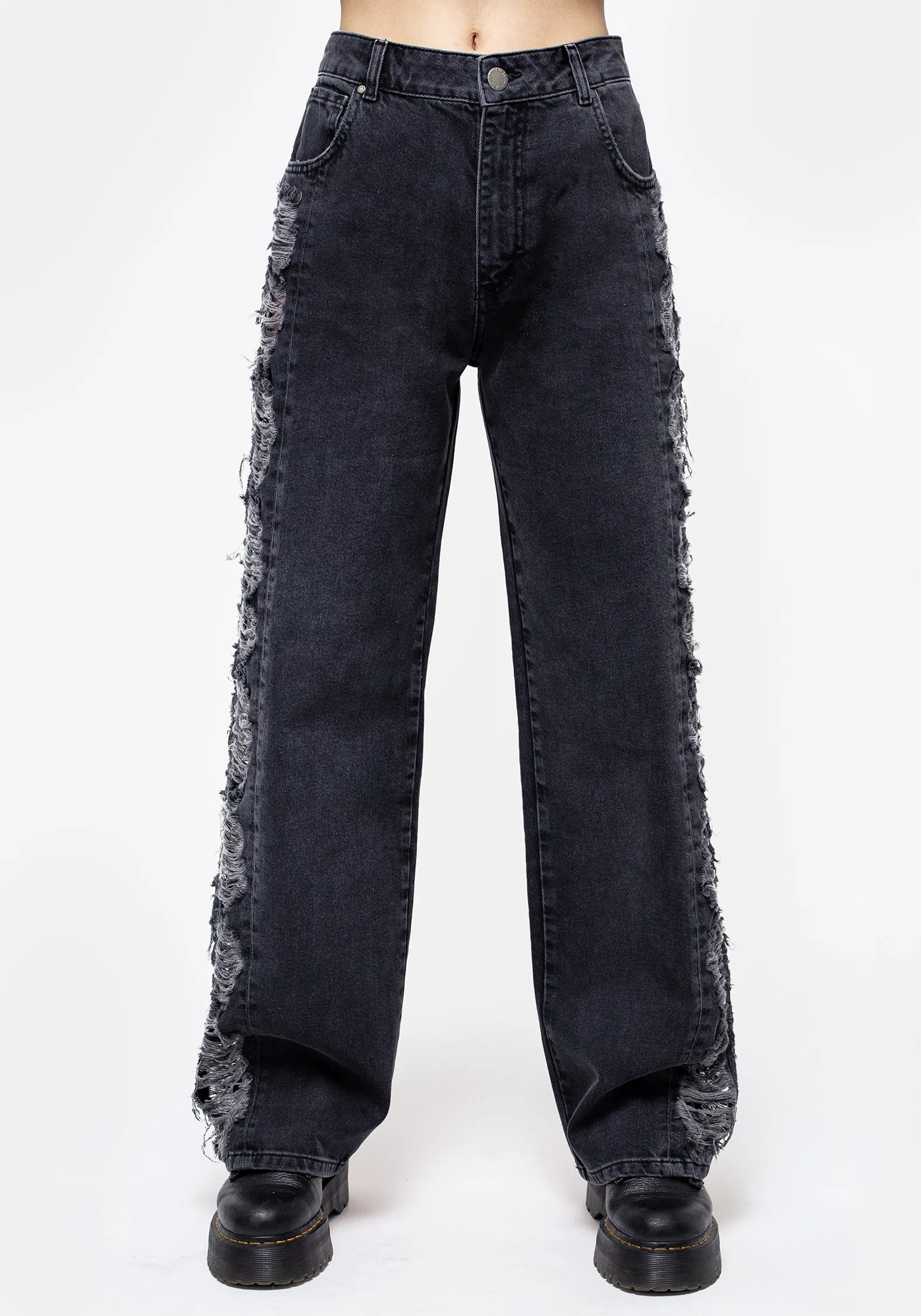 Fray Wide Leg Jeans sold by Disturbia product image thumbnail 4