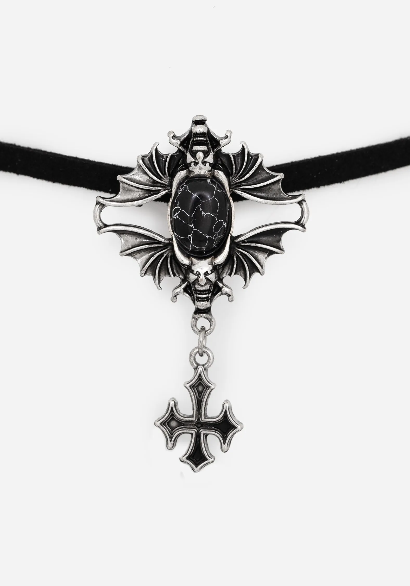 Gargoyle Gothic Cord Choker Necklace sold by Disturbia product image thumbnail 2