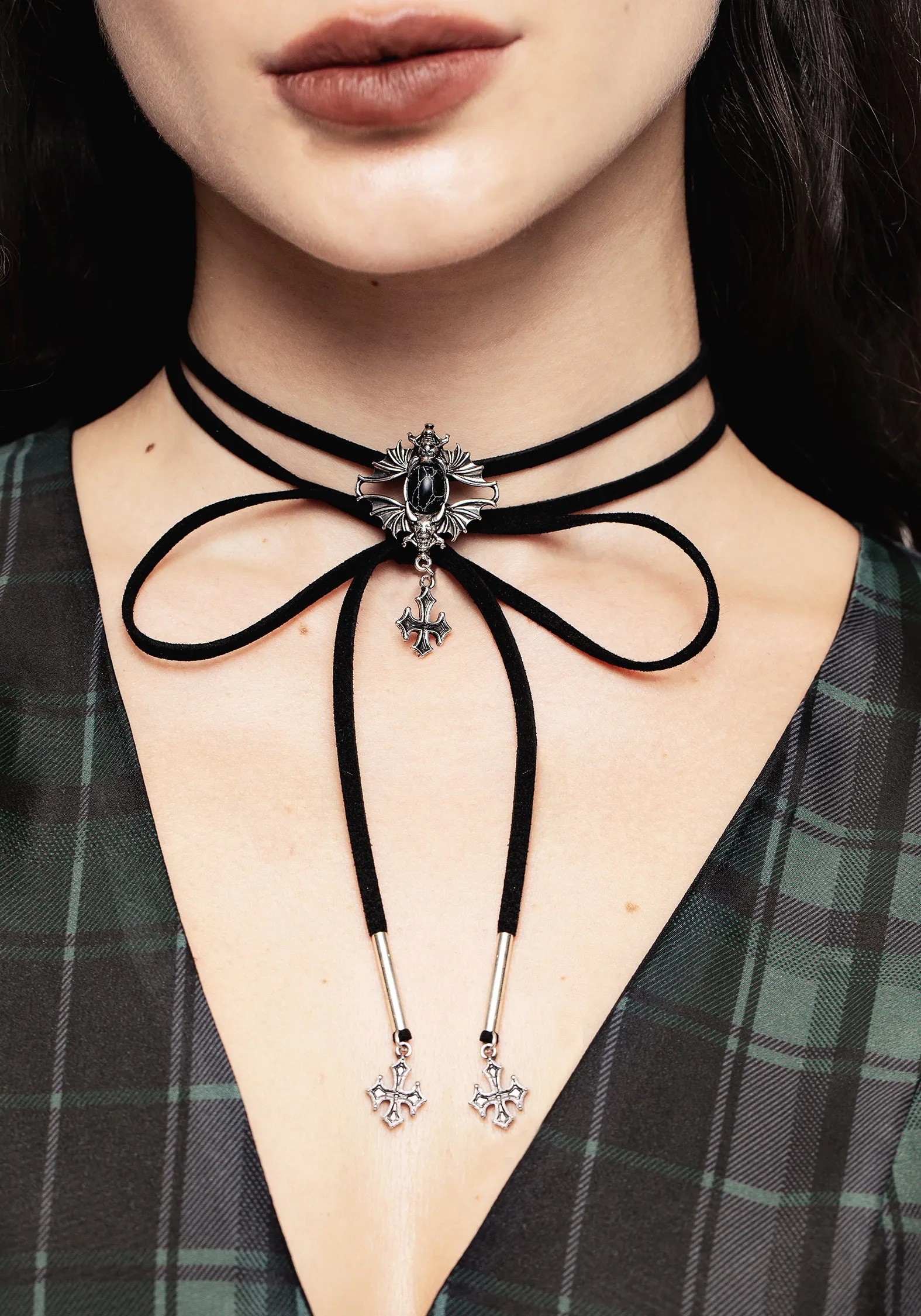 Gargoyle Gothic Cord Choker Necklace sold by Disturbia product image thumbnail 5