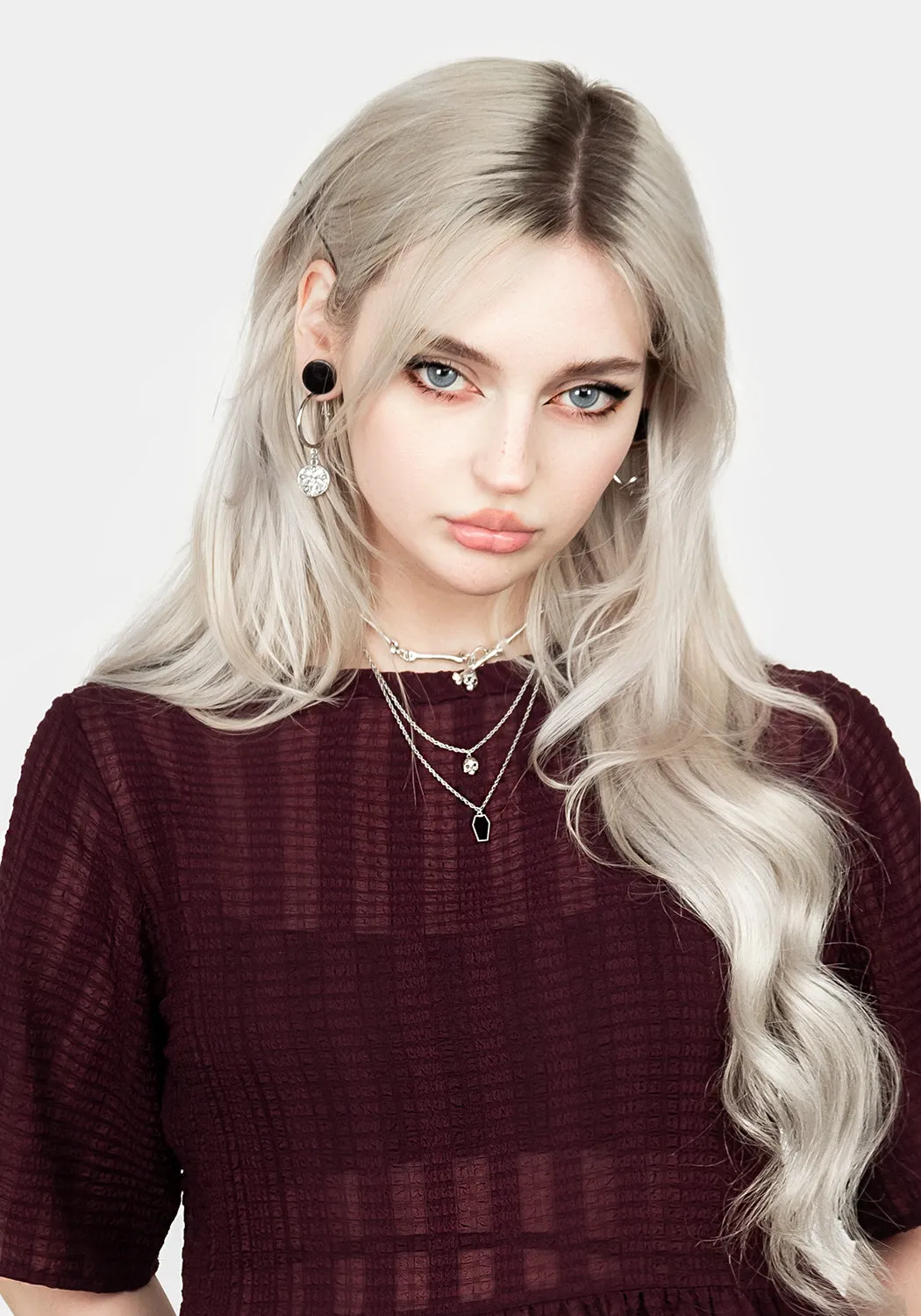 SHEER SMOCK DRESS IN PURPLE sold by Disturbia product image thumbnail 2