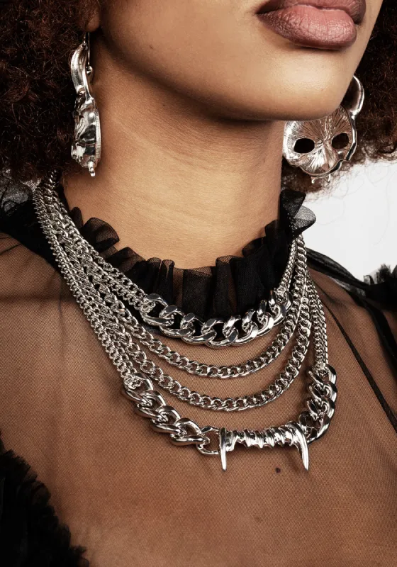 Teeth Layered Multichain Necklace sold by Disturbia