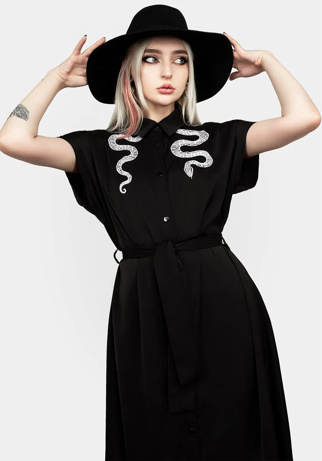 Slither Relaxed Midi Dress sold by Disturbia product image thumbnail 5