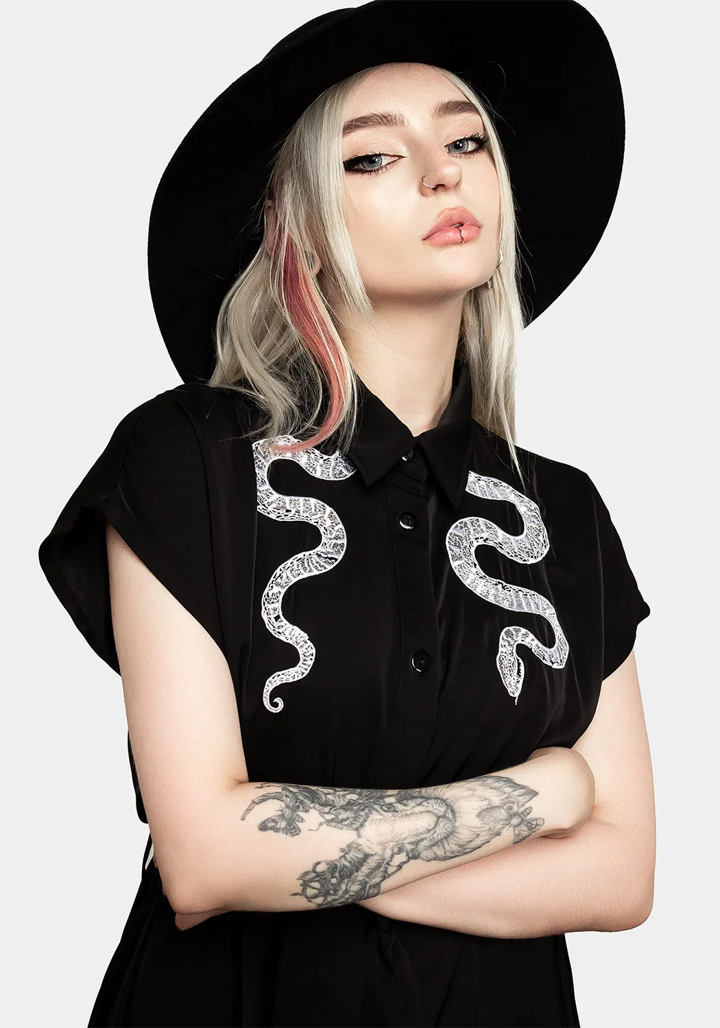 Slither Relaxed Midi Dress sold by Disturbia product image thumbnail 2