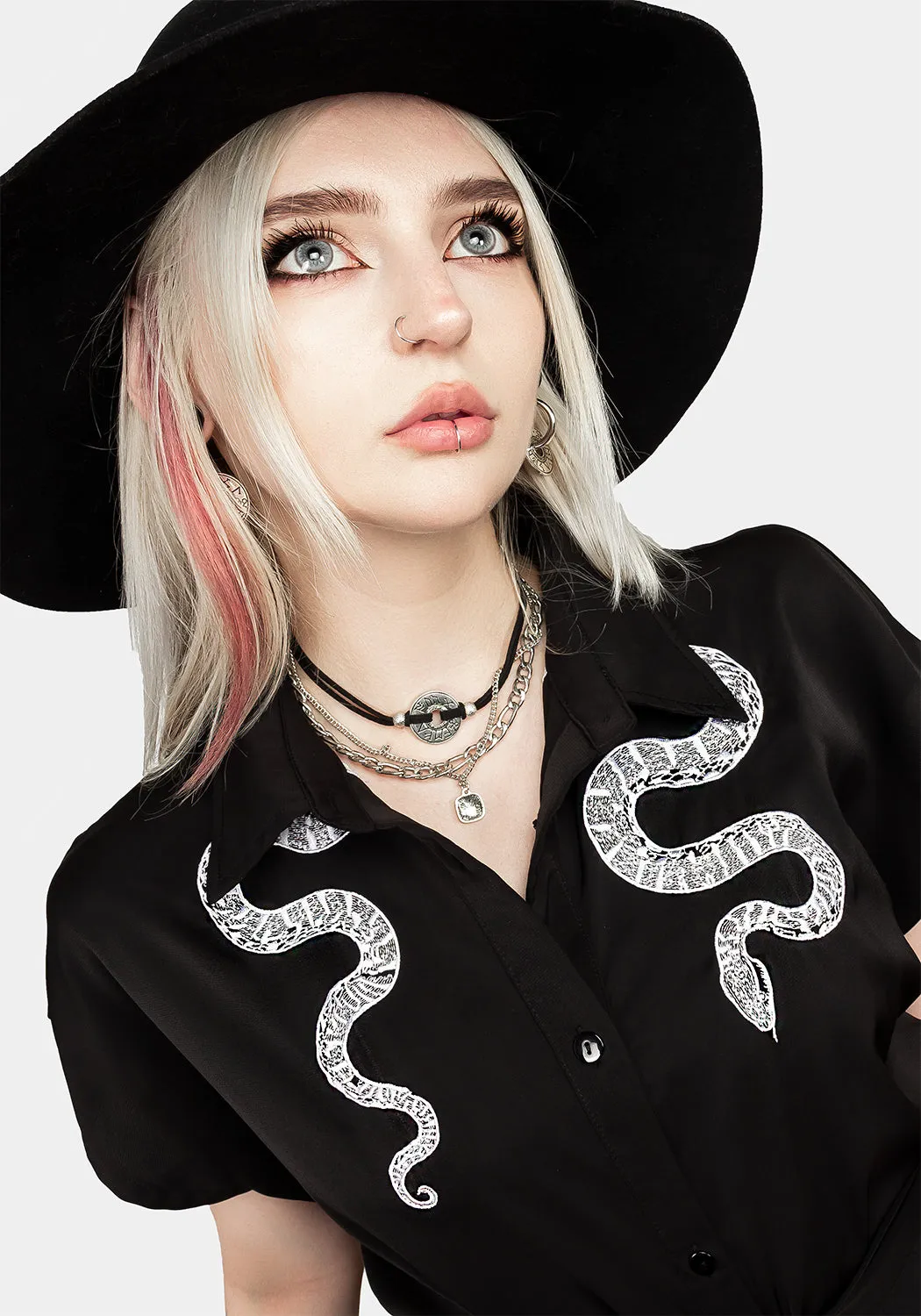 Slither Relaxed Midi Dress sold by Disturbia product image thumbnail 4