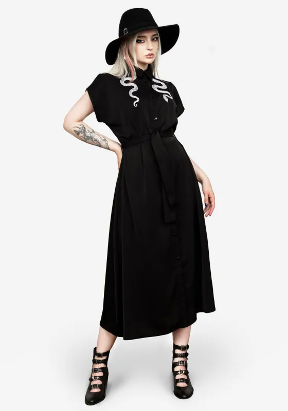 Slither Relaxed Midi Dress sold by Disturbia