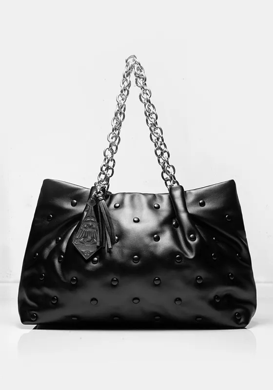 Marza PU Leather Studded Bag in Zebra | Parallel