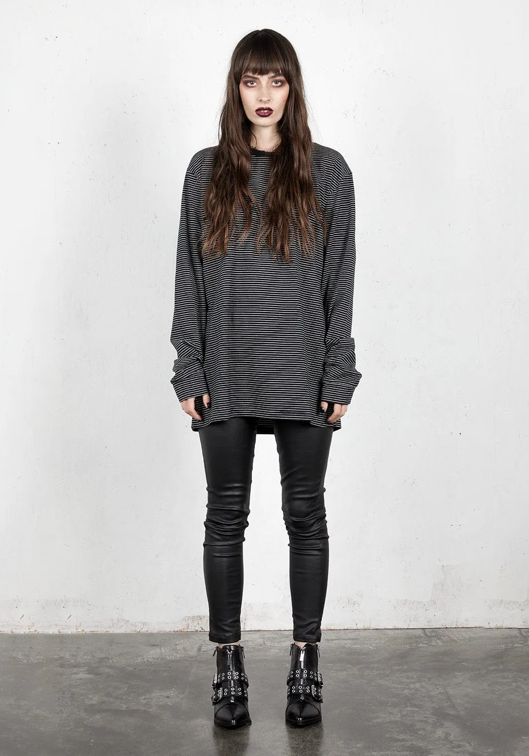 Underline Long Sleeve T-Shirt sold by Disturbia product image thumbnail 5