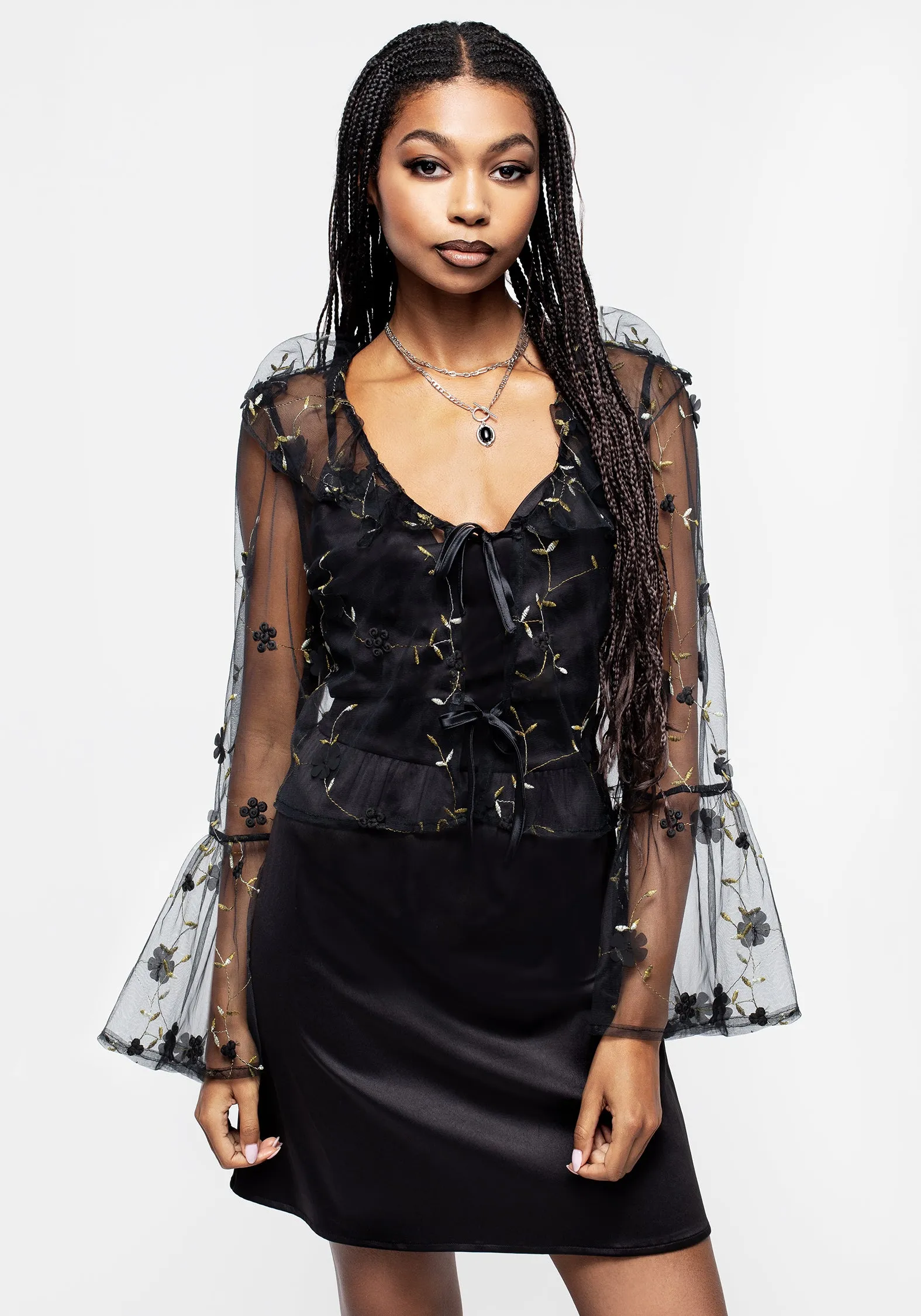 Chrysanthi Applique Frill Collar Blouse sold by Disturbia