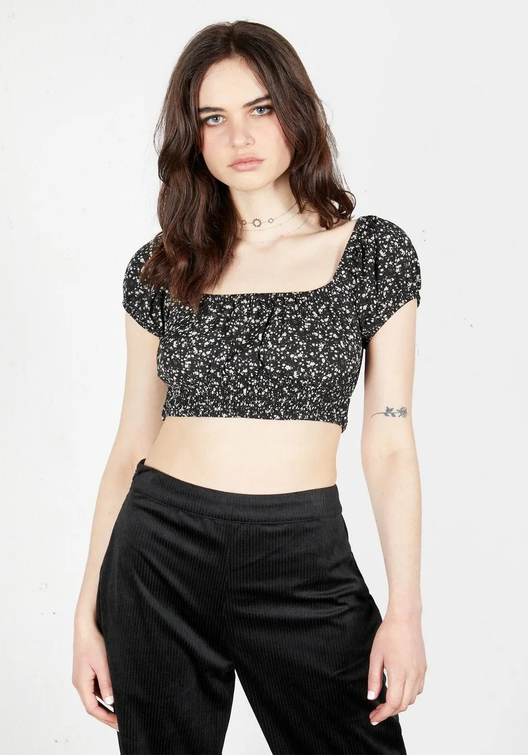 Milkweed Bardot Crop Top sold by Disturbia