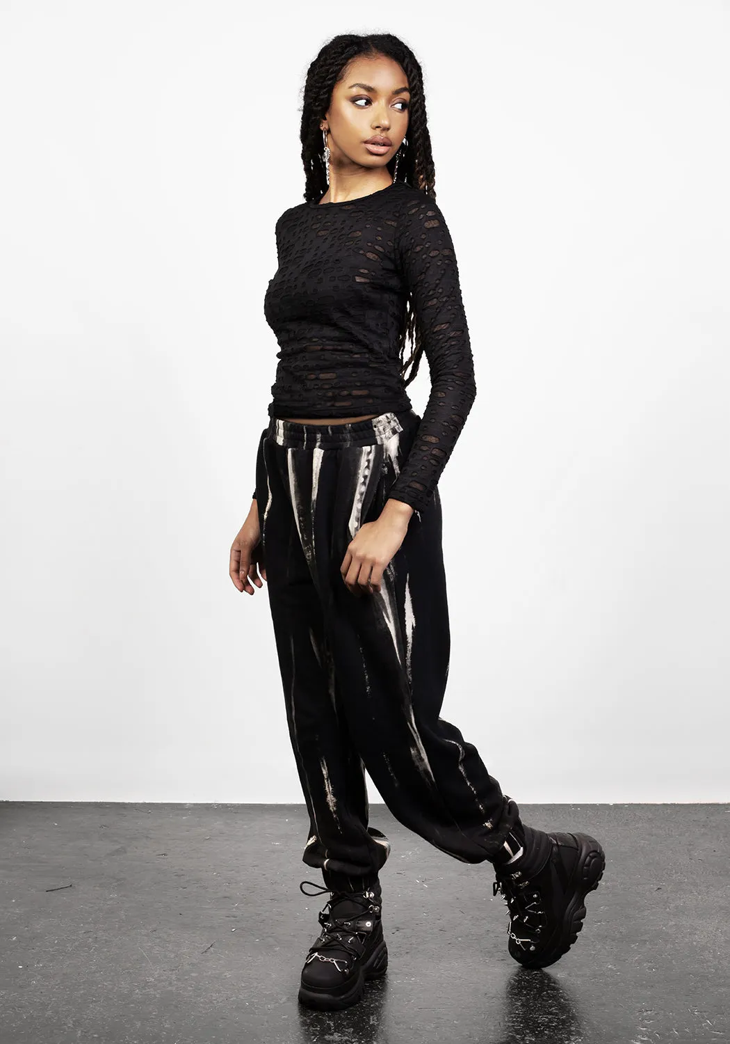 DISTRESSED JERSEY LONG SLEEVE TOP sold by Disturbia product image thumbnail 4