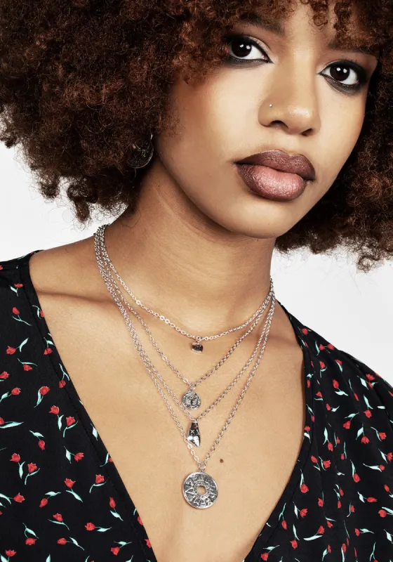 Runes Multichain Necklace sold by Disturbia