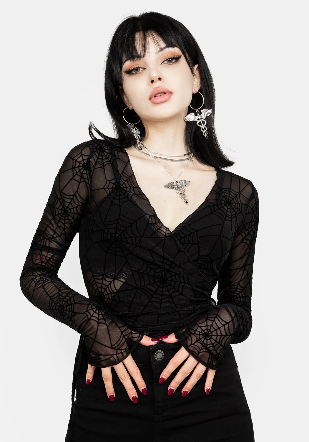 VENOM MESH WRAP TOP sold by Disturbia