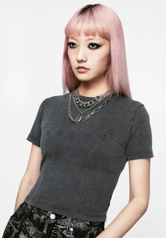 Corpus Mock Boning Top sold by Disturbia