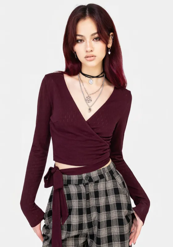 Allegra Wrap Crop Top sold by Disturbia