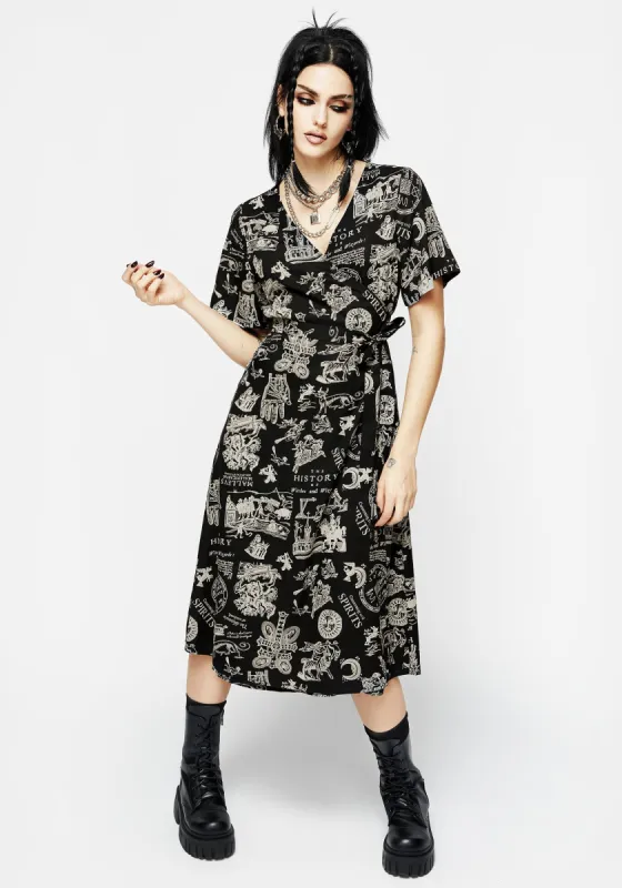Heresy Wrap Midi Dress sold by Disturbia