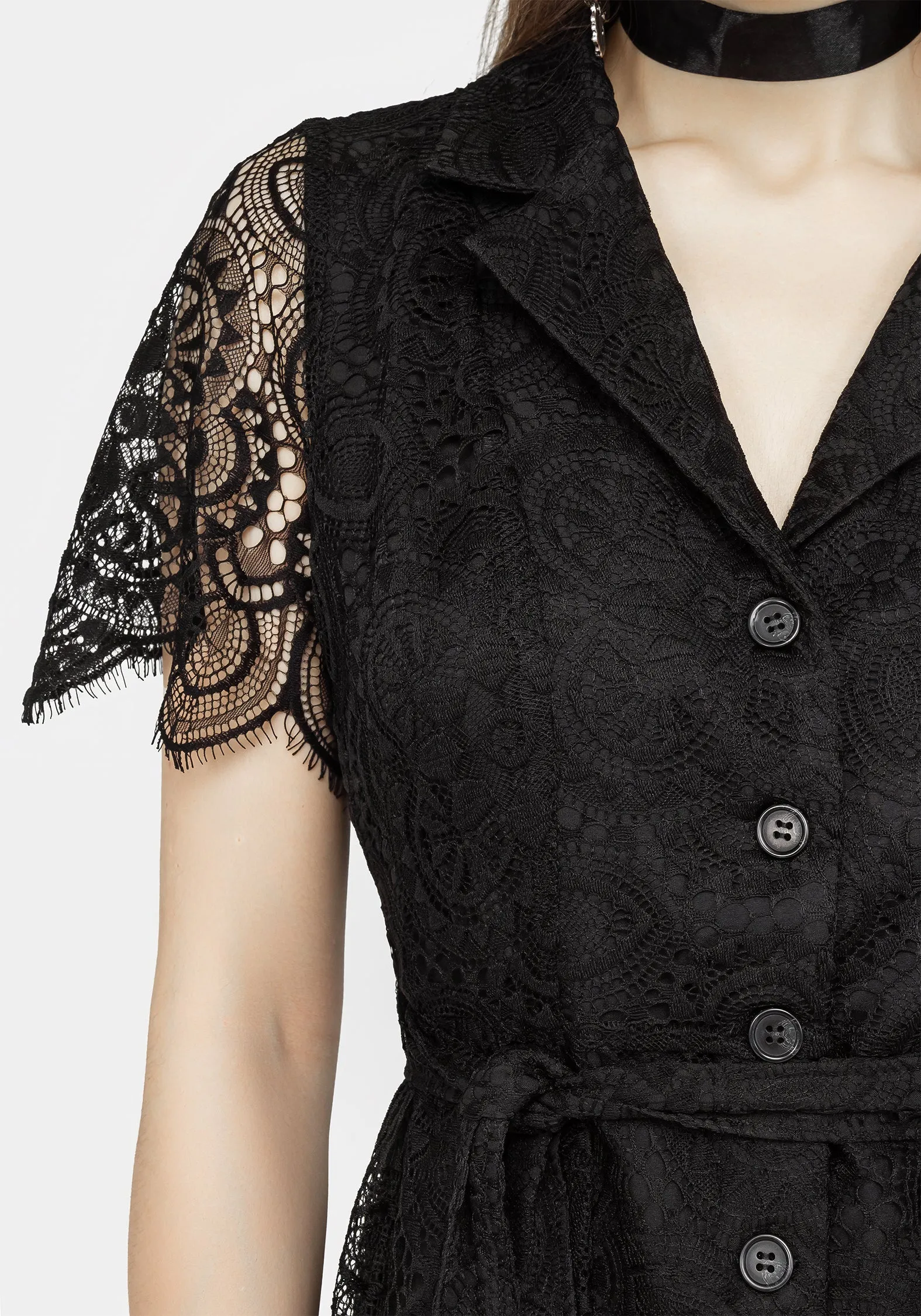Harmonia Lace Mini Shirt Dress sold by Disturbia product image thumbnail 2