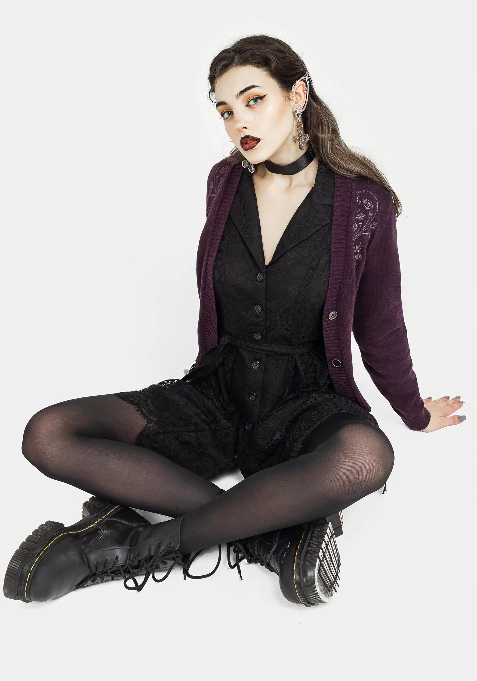 Harmonia Lace Mini Shirt Dress sold by Disturbia product image thumbnail 4