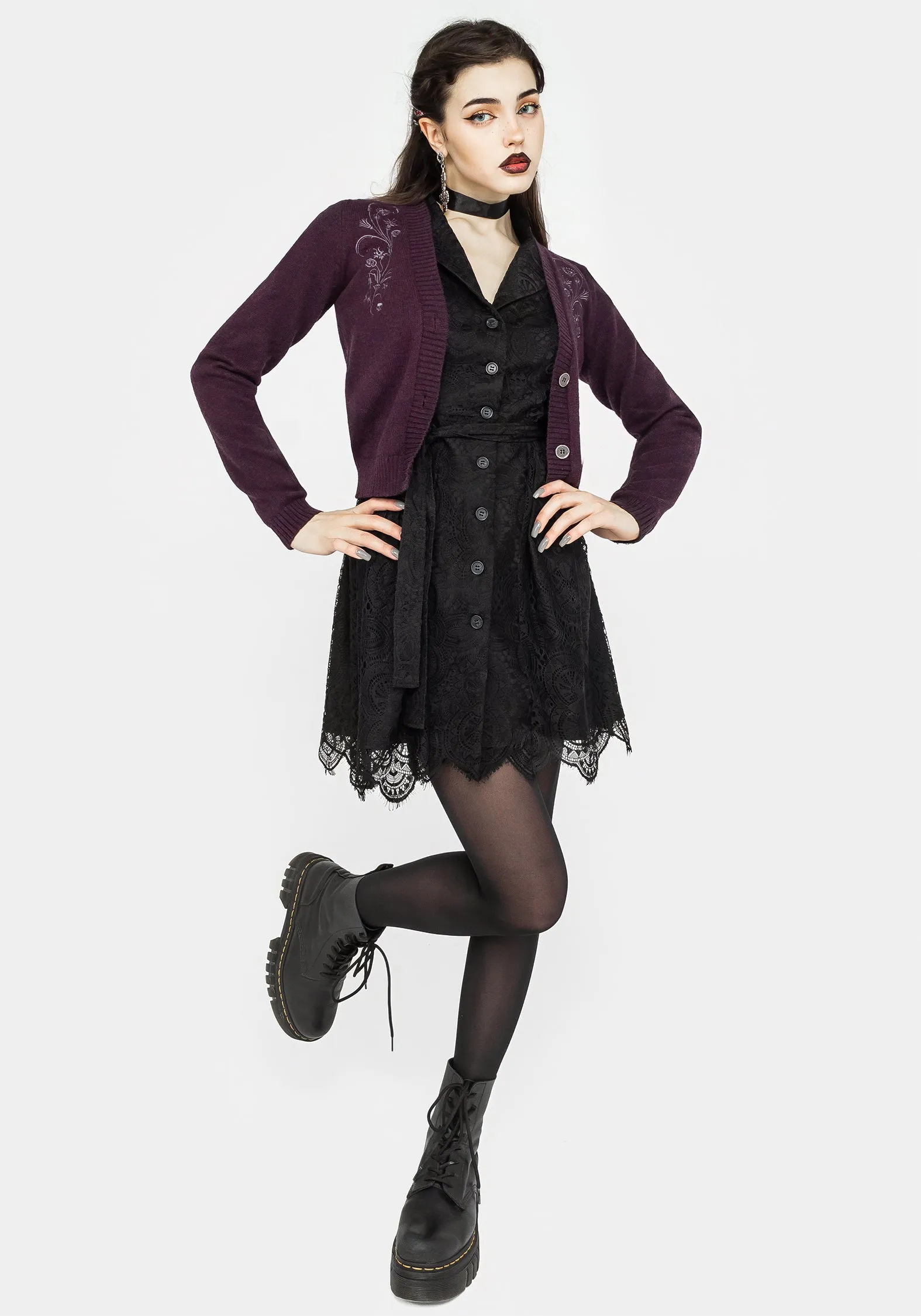 Harmonia Lace Mini Shirt Dress sold by Disturbia product image thumbnail 5