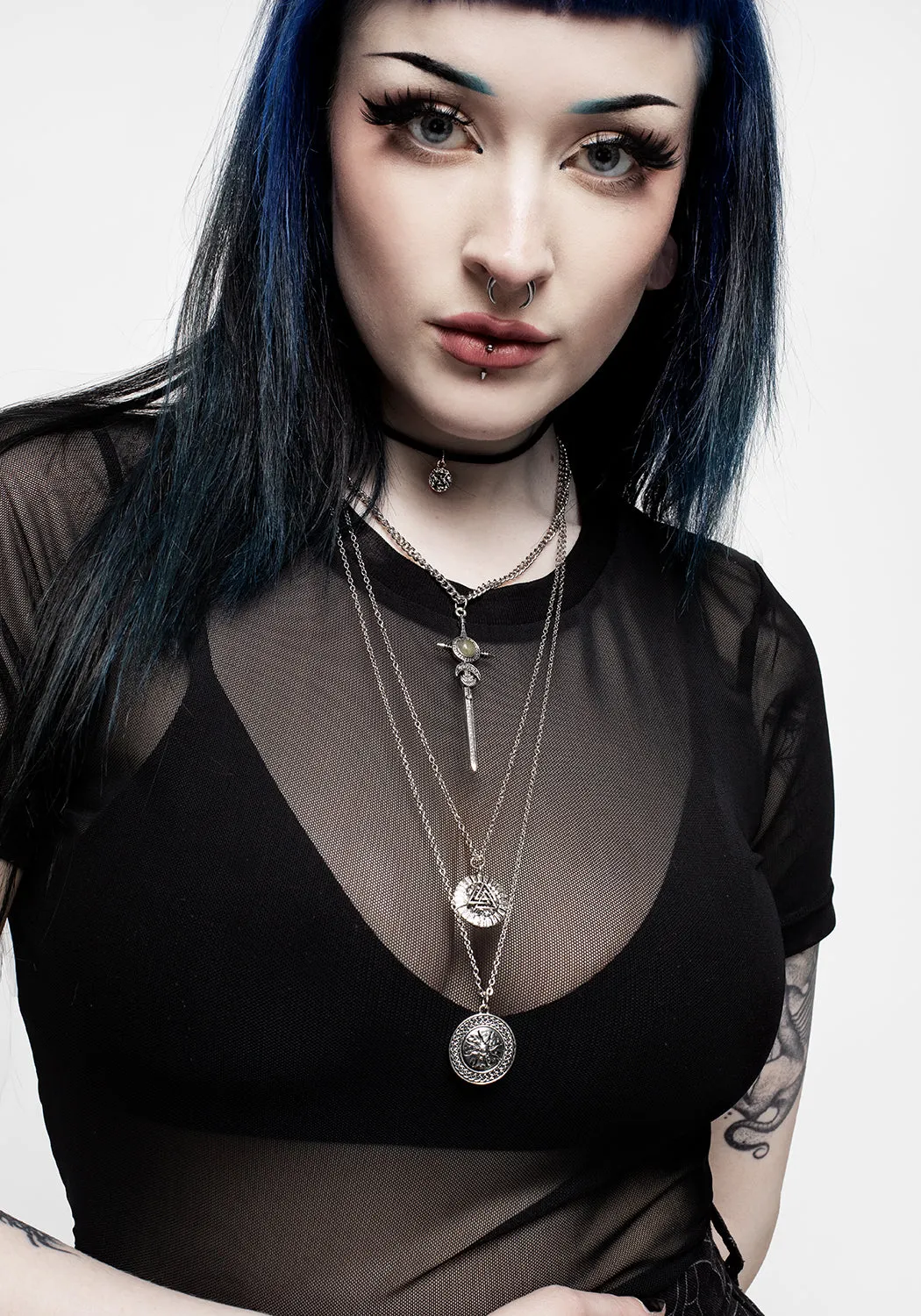 Valkyrie 4 Layered Rune Choker Necklace sold by Disturbia product image thumbnail 3