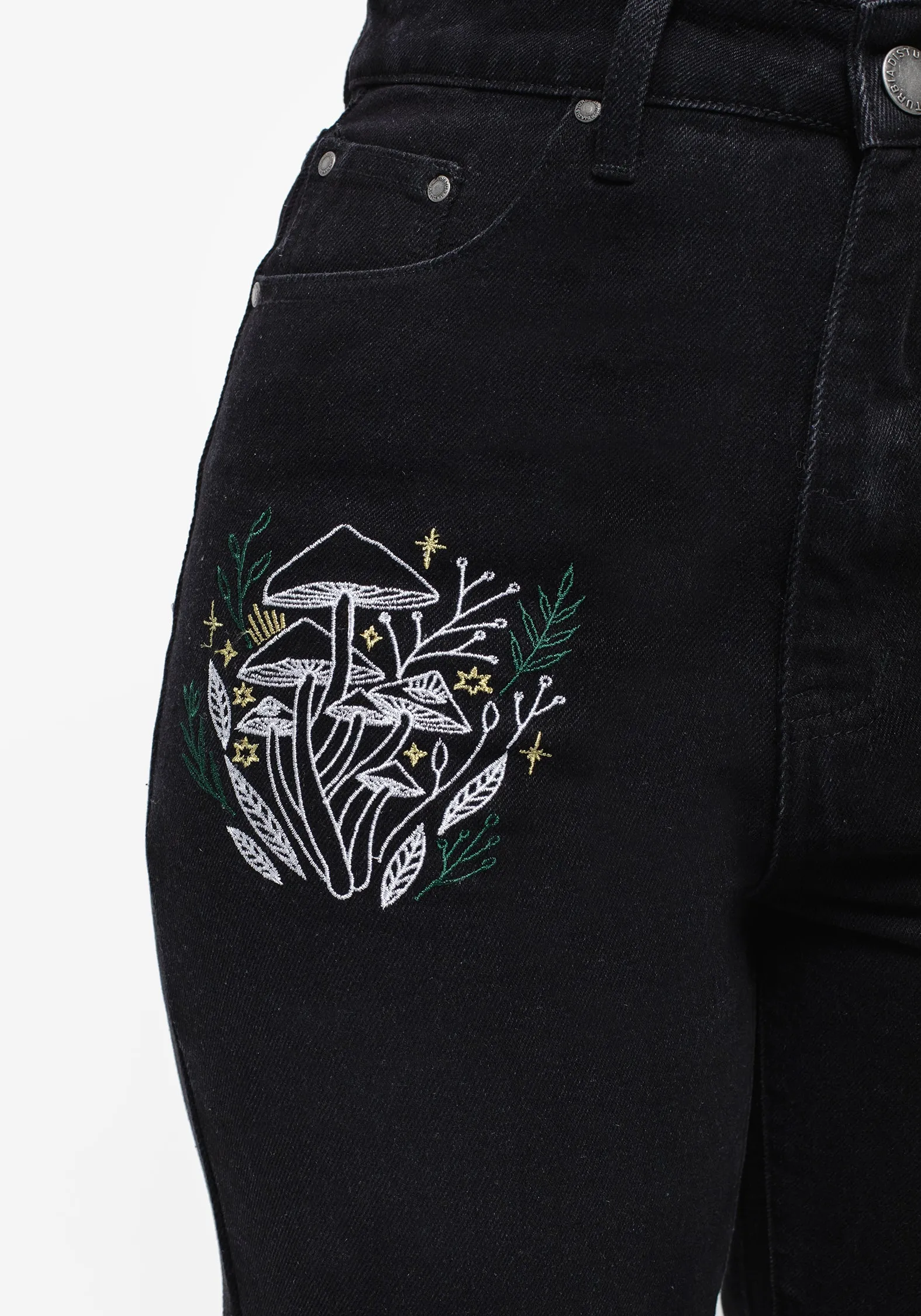 Mycena Mushroom Embroidered Mom Jean sold by Disturbia product image thumbnail 2