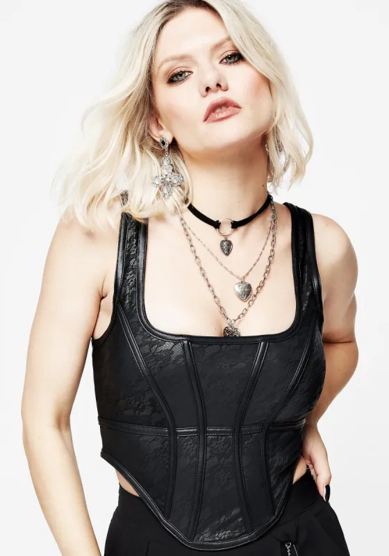 Ruin Floral Lace Corset Top sold by Disturbia