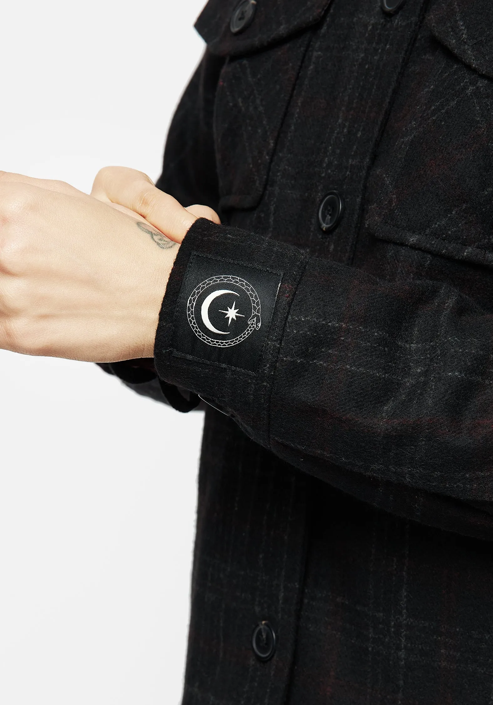 Rubus Pocket Wool Blend Check Shacket sold by Disturbia product image thumbnail 2