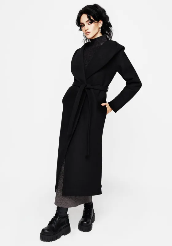 Catacomb Hooded Belted Coat sold by Disturbia