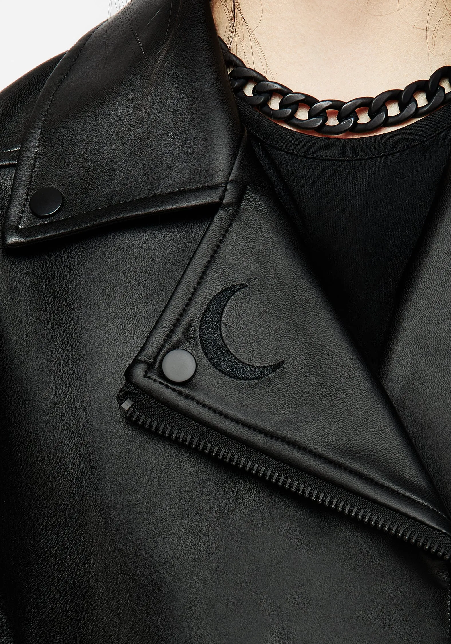 Mori Embroidered Faux Leather Jacket sold by Disturbia product image thumbnail 2