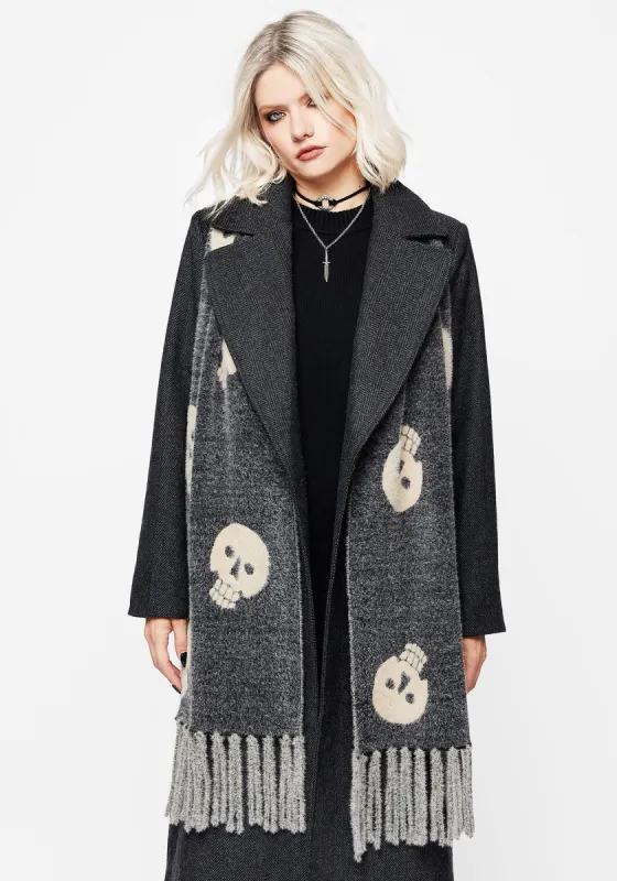 Crania Skull Knit Scarf sold by Disturbia
