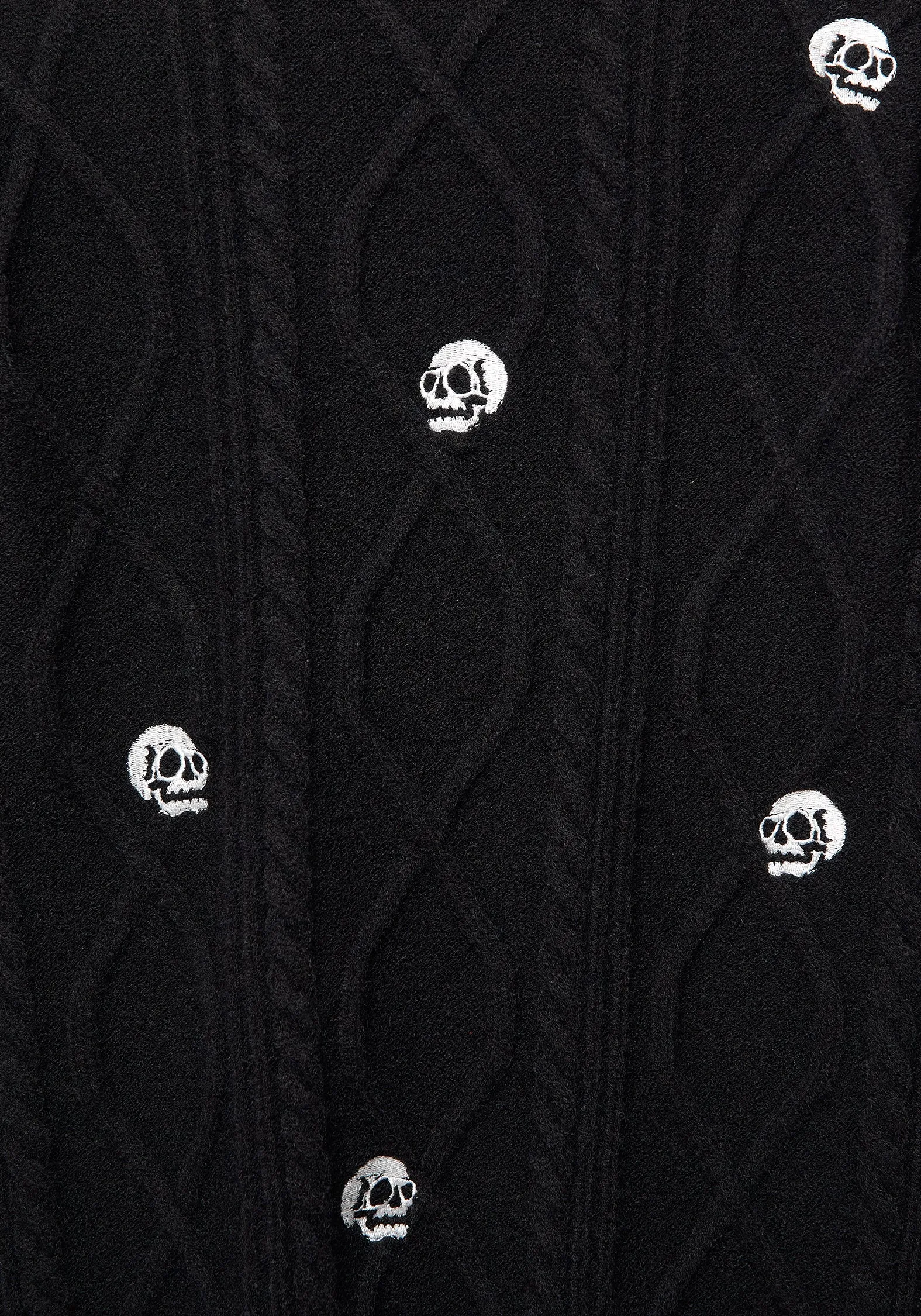 Bones Embroidered Cable Knit Cardigan sold by Disturbia product image thumbnail 2